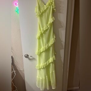 Nasty Gal chartreuse maxi dress